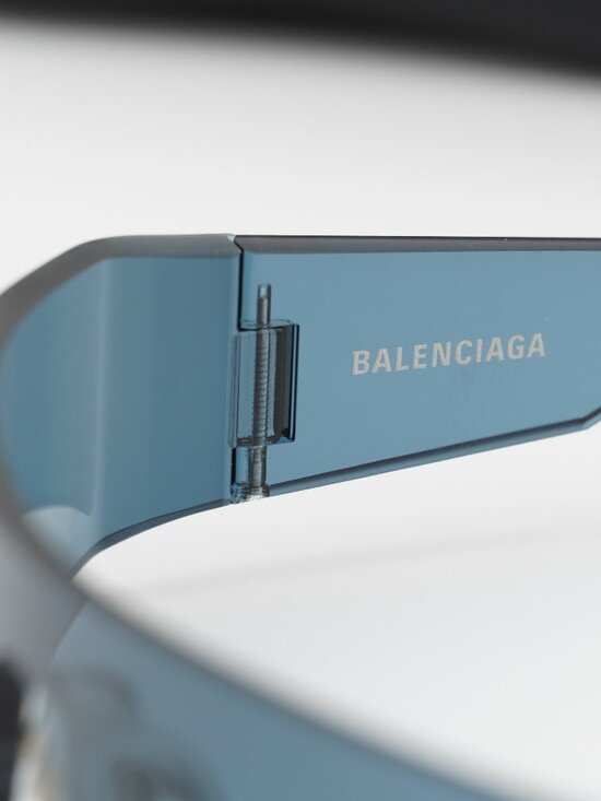 Balenciaga BB0041S 014 Shield Unisex Wrap-Around Sunglasses - Blue main image 5